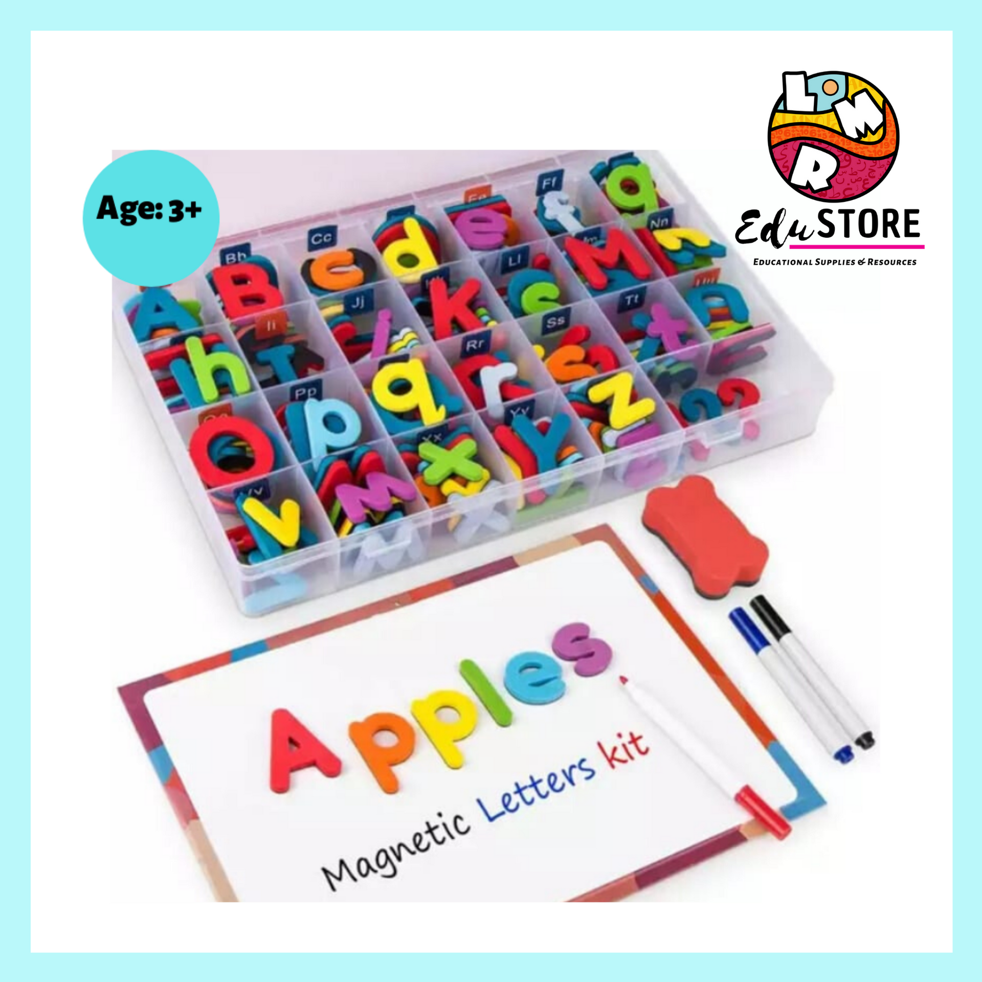 Arabic Magnetic Alphabet Letters With Magnetic Board, Two Markers